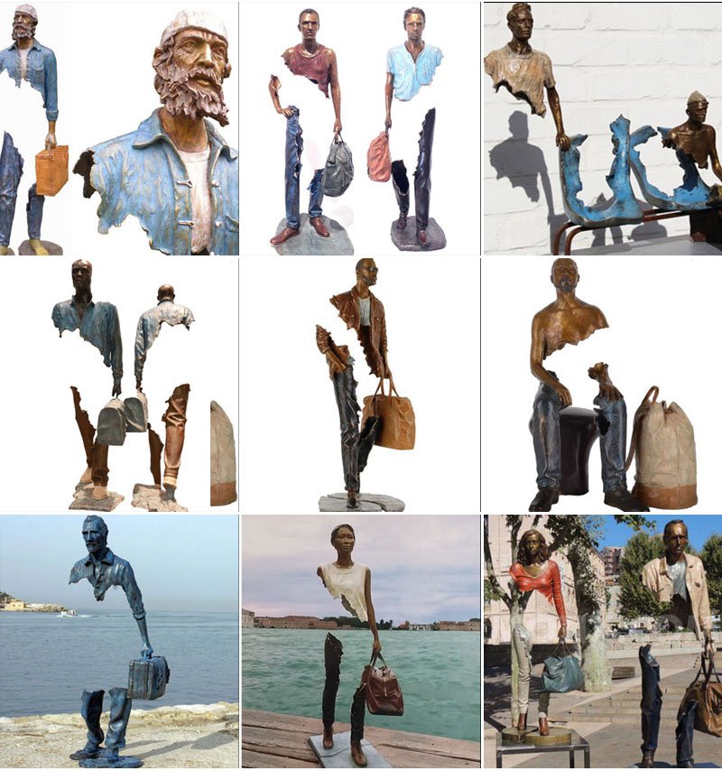 Outdoor Famous Art Bronze Traveler Sculpture for Sale