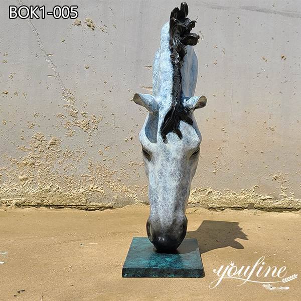 Patina Large Bronze Horse Head Statue for Sale BOK1-005