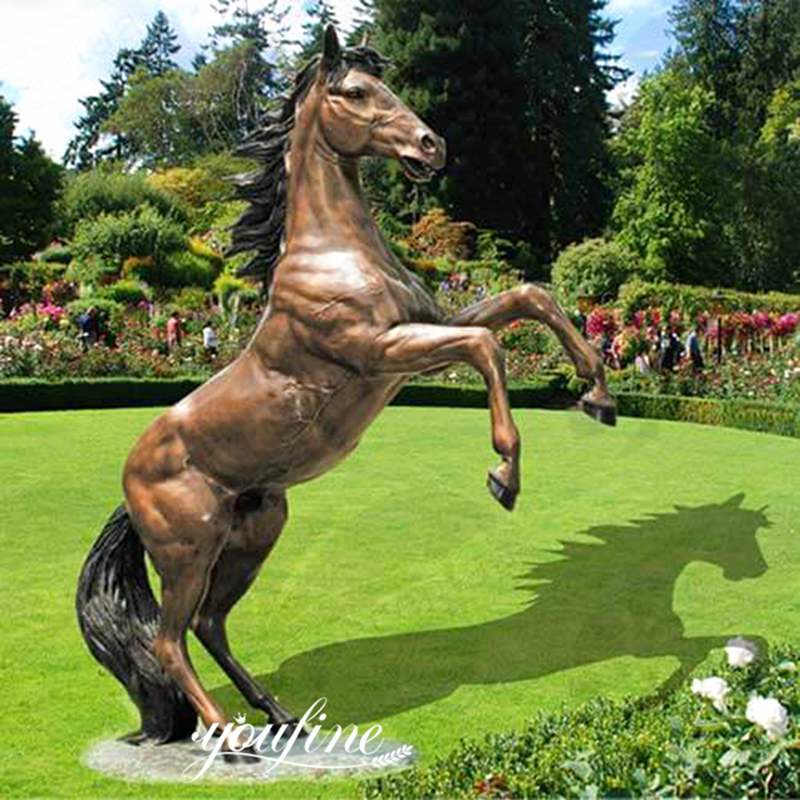 Rearing Large Bronze Horse Statues Racecourse Decor for Sale BOK1-135
