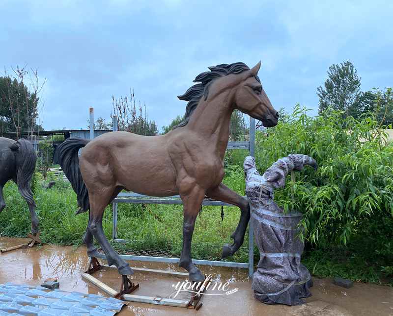 Antique Life Size Bronze Horse Statue Square Decor for Sale BOK1-010