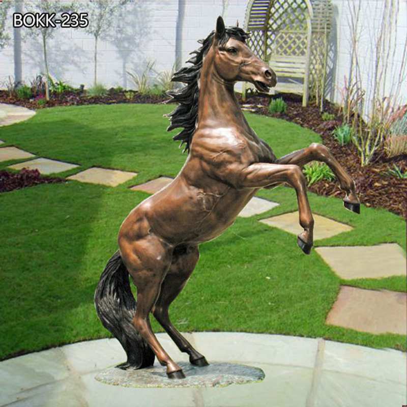 Large Bronze Outdoor Life Size Jumping Hoof Horse Statue For Sale-BOKK-235