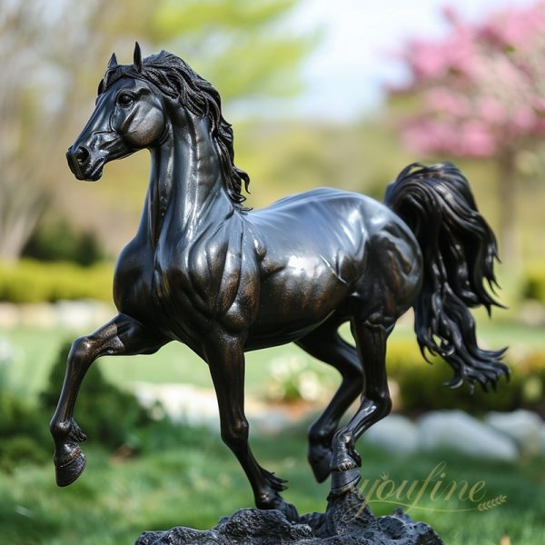 Fine Cast Black Vivid Bronze Horse Sculpture for Sale